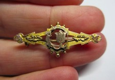 Antique Victorian HALLMARKED 9ct GOLD Aesthetic Design SWEERTHEART BROOCH, PIN