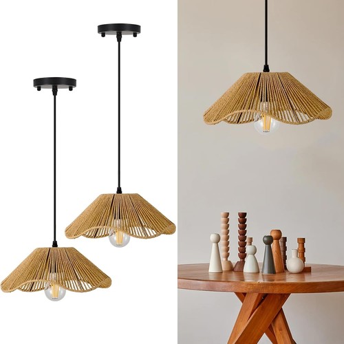 Hard wired rattan pendant - hard,