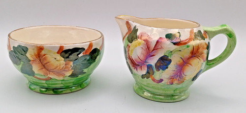Maling pottery peona pattern - pottery,