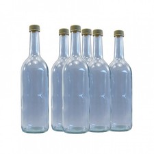 Clear Glass Bottles Screw Cap 750ml - Spirit / Mineral Water / Juice - Pack Of 9
