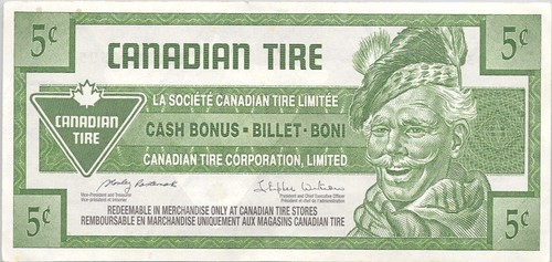 Canadian tire money cent - canadian, 5