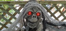 HALLOWEEN HANGING  ZOMBIE LIGHT UP RED EYES & SPOOKY SOUND PARTY PROP SCARY  ?