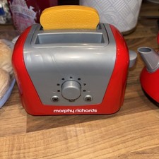 Morphy Richards Casdon Toy Red Kettle no lid  and toaster  with toast