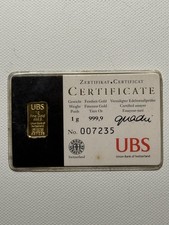 UBS Zertifikat Kinebar 1 Gram