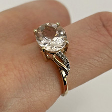 Morganite diamond ring - diamond, 9ct