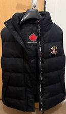 Zavetti Canada Black Padded Gilet Size Small Logs On Chest  Worn Once