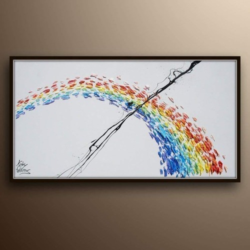 Rainbow oil painting - oil,