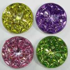 22mm Faceted Buttons Clear
