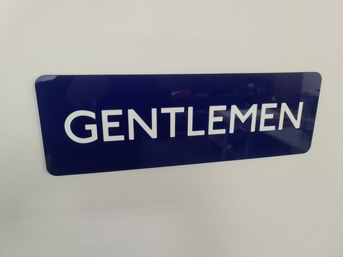 Gentlemen sign railway - sign,