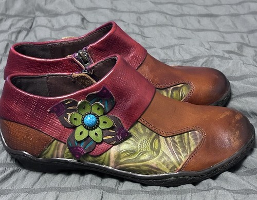 Socofy red brown floral - socofy,