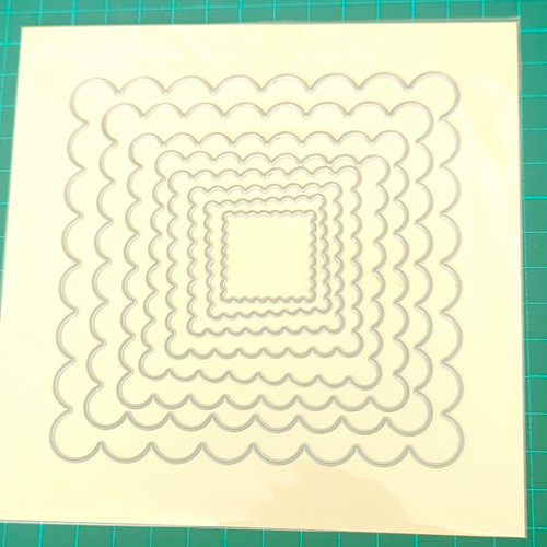 Nested scalloped square metal - square,