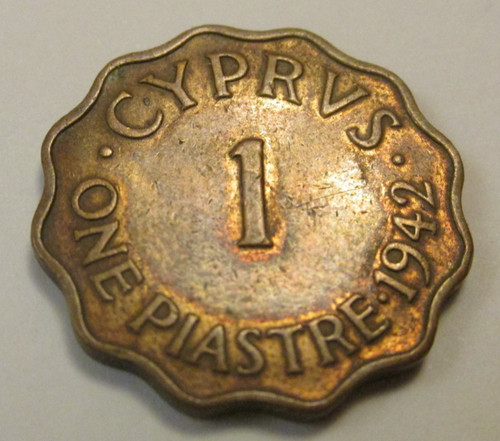 1942 cyprus one piastre king - 1942,
