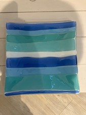 A stripey fused glass dish
