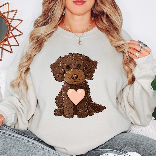 Chocolate poodle with heart - poodle,