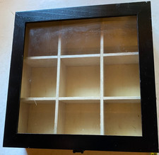 Black Wooden Storage / Gift Box / Craft Box with Glass lid (24x24x8cm)