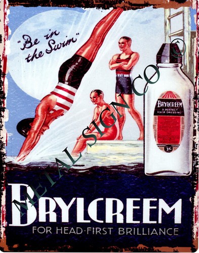 Brylcreem metal sign 6x8in - brylcreem,