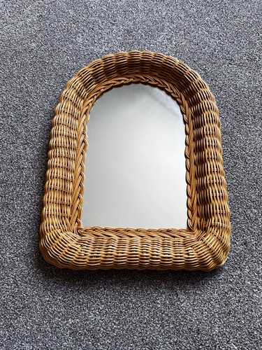 Vintage wicker rattan - rattan, mirror