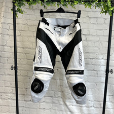 RST Tractech Evo 4 Trousers Leather Mens Black White (Waist 37" / Leg 26.5")