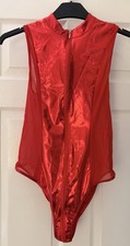 Bodysuit Wet Look Front Zipper