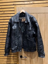 Milan Genuine Leather Mens Biker Jacket Black Pockets Heavy XXL