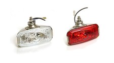 CLASSIC CAR RETRO REAR STAINLESS FOG & REVERSE LAMP FORD MINI GLASS PAIR Y3277/8