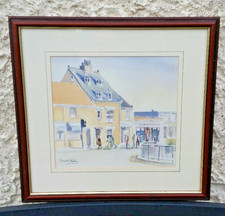 Original Watercolour Church Litten Isle of Wight Framed behind Glass Stuart Nash