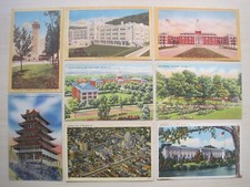 8 x 1940s Vintage Reading Pennsylvania U.S.A. Landmark Colour Postcards