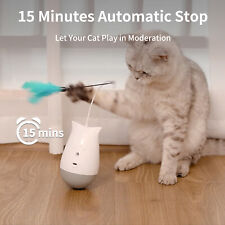 Cat Feather Toy Spinning Teaser Kitten Interactive Play Pet Toys USB Charging