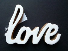 Love Home Word Ornament Wood
