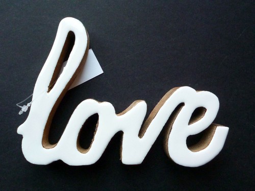 Love home word ornament - home, wood