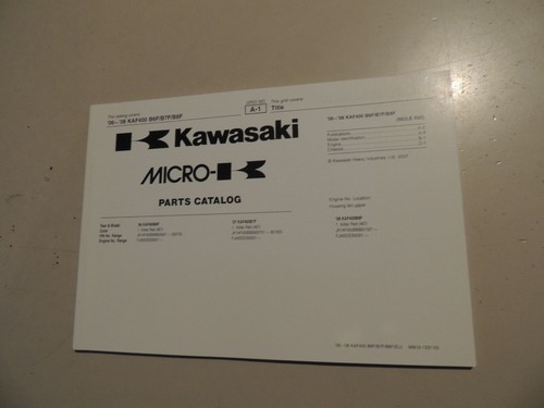 Parts catalog kawasaki kaf400 - parts,
