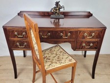 Vintage Ladies Writing Desk Mahogany 1950s Swan Neck Handles Delivery Available