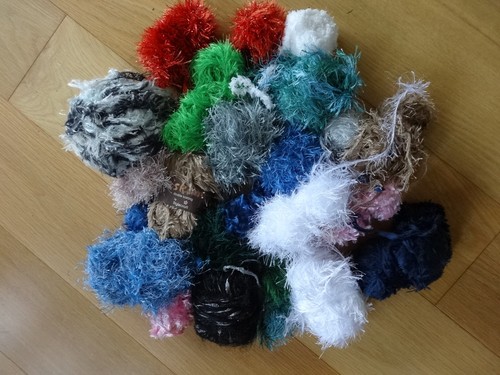 500g mixed eyelash tinsel yarn - eyelash/tinsel,