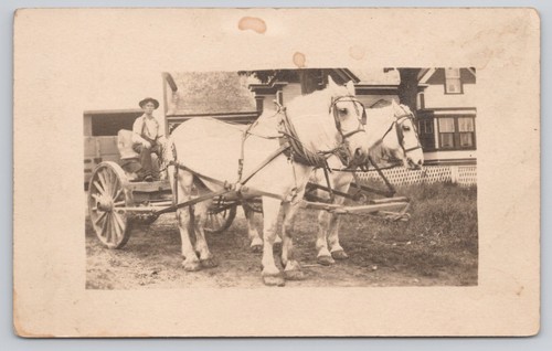 Rppc man wheel - man, cart