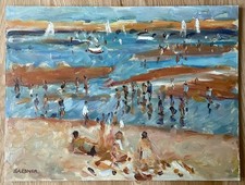 Original Impressionist Oil Painting - In The Shallows, Abersoch, Keith Gardner