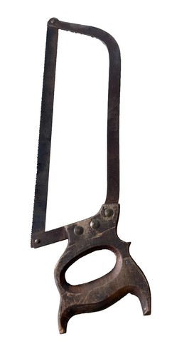 Vintage butcher meat saw wood - butcher,