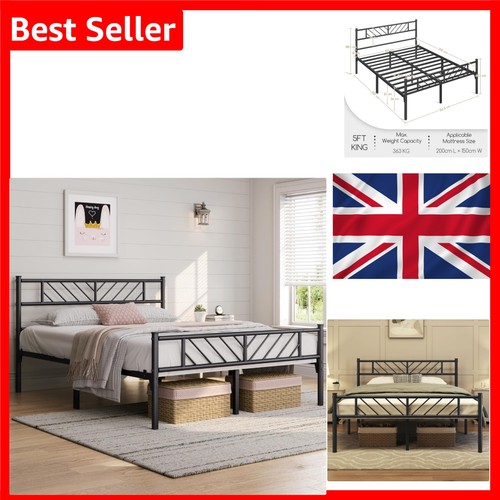 King bed frame - bed, slatted