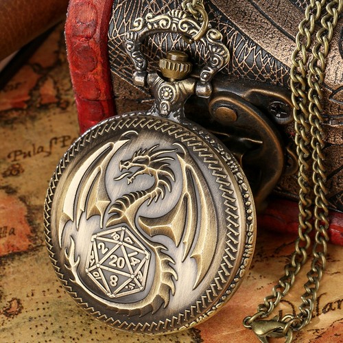 Bronze dragon engraved pocket - bronze,