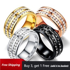 8mm Double Row Zircon Ring