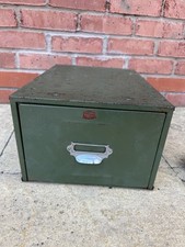 Veteran Series Vintage Green Metal Index Filing Drawer Cabinet 