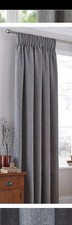 Dunelm Grey Door Curtain with Matching Tie Back