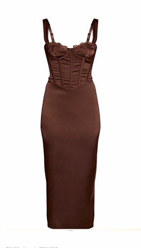 Prettylittlething brown satin - prettylittlething,