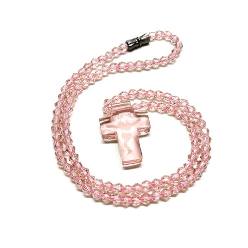Crystal bead cross rosary - bead,