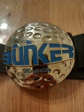 Bunker Mentality Golf Huge Belt Buckle And Lesther Belt In L/xl £10 off