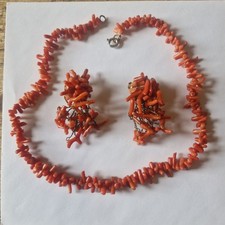 Orange red coral necklace - orange/red,