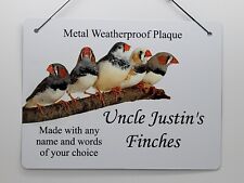 Personalised  Finches Plaque