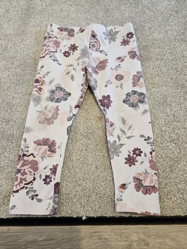 Cream floral leggings size - cream,