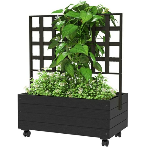 Wooden raised garden bed with - raised,