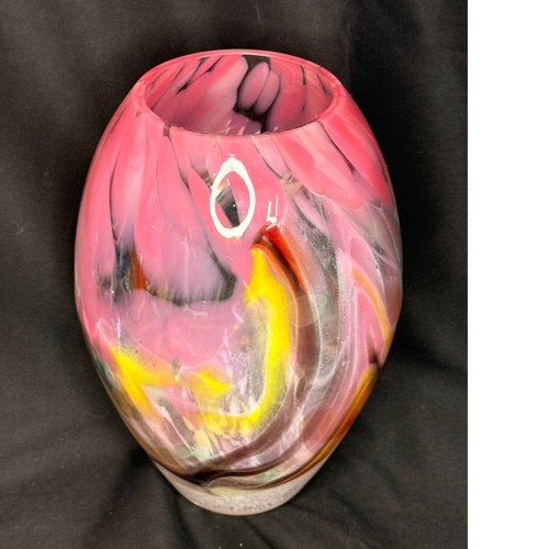 Hand blown pink multicolor - 9",
