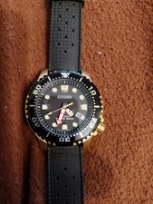 Citizen Eco Drive Mens Dive Watch Gold And Black